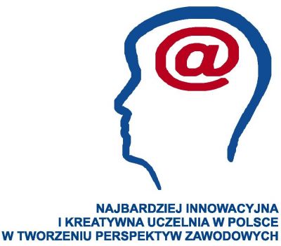 Najbardziej innowacyjna i kreatywna Uczelnia w Polsce w tworzeniu perspektyw zawodowych - logo konkursu