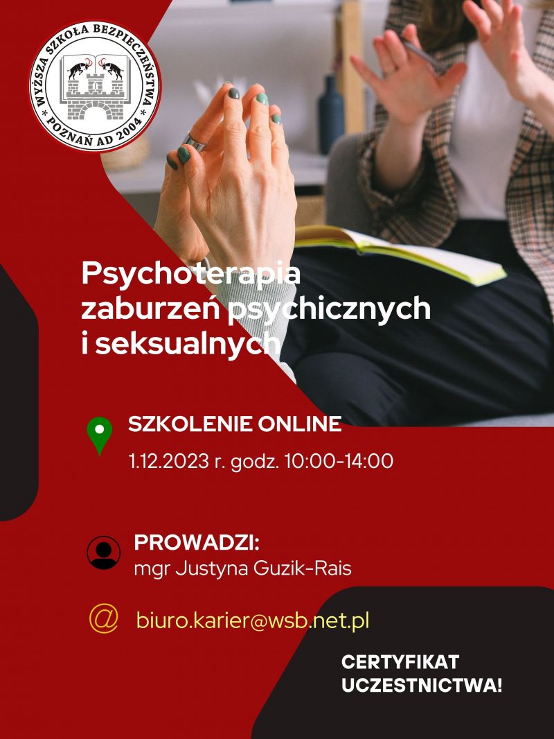 Psychoterapia zaburzeń psychicznych i seksualnych - szkolenie online