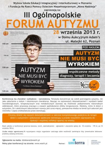 III Ogólnopolskie Forum Autyzmu - plakat