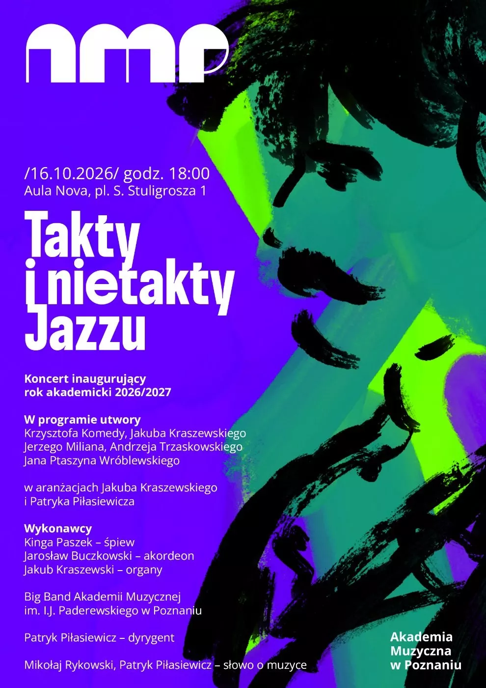 Plakat koncertu inauguracyjnego „Takty i nietakty jazzu”