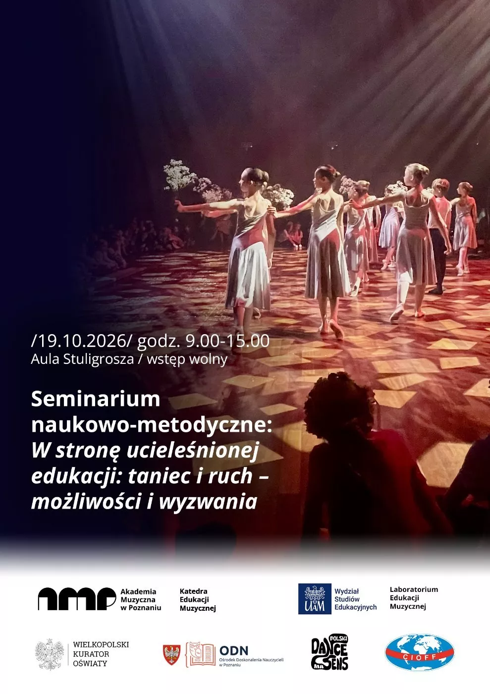 Plakat seminarium „W stronę ucieleśnionej edukacji”